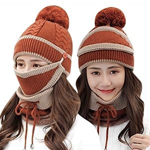 Brown toque and snood set